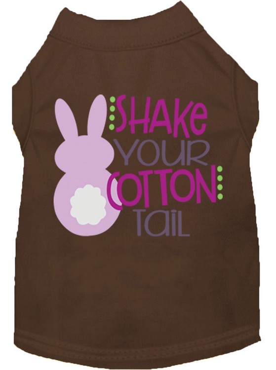 Shake Your Cotton Tail Screen Print Dog Shirt Brown XS